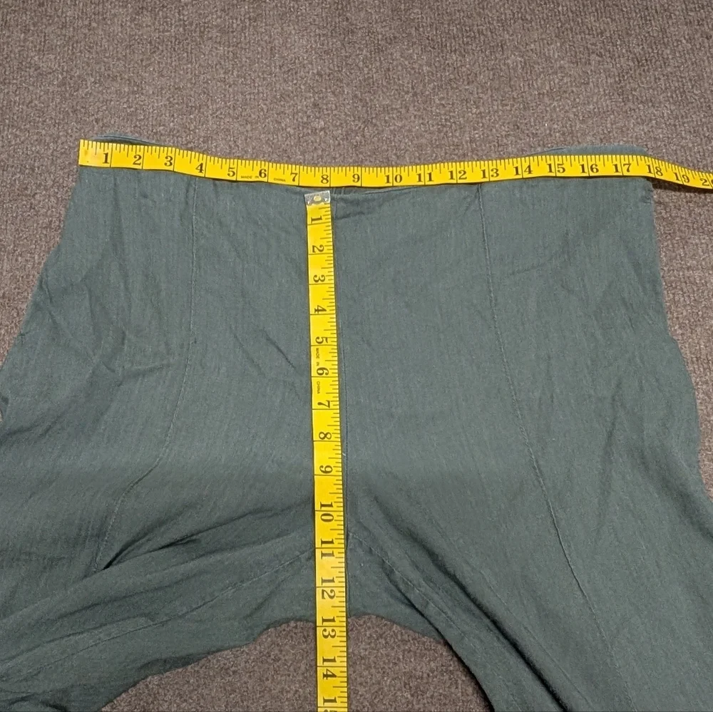 J. Jill Linen Stretch Green Casual Pants Women's Large Tall